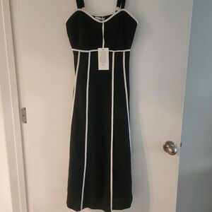 Grace Karin Black and White Midi Dress